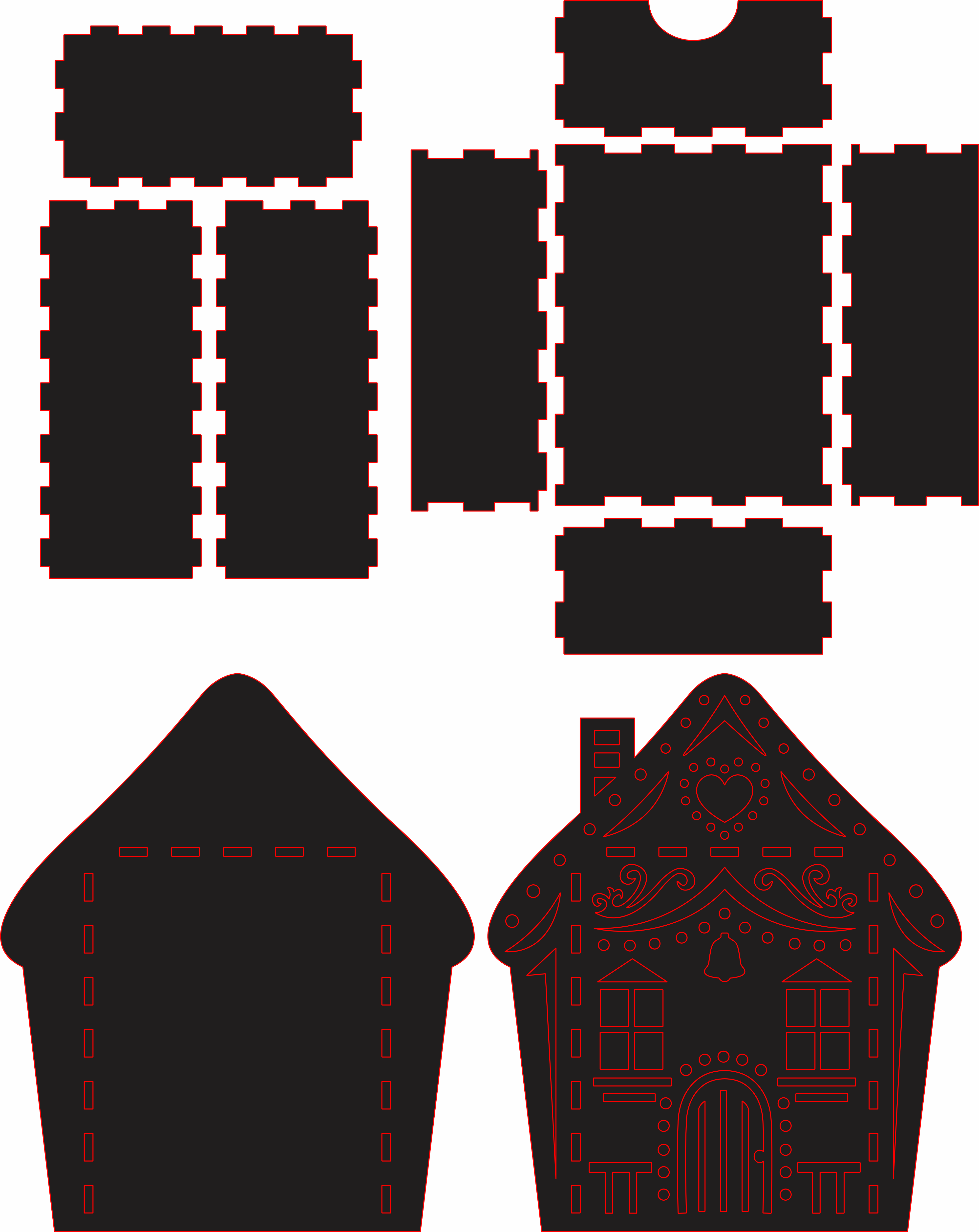 imagem do arquivo vetor para download Caixa Natalina de casa 