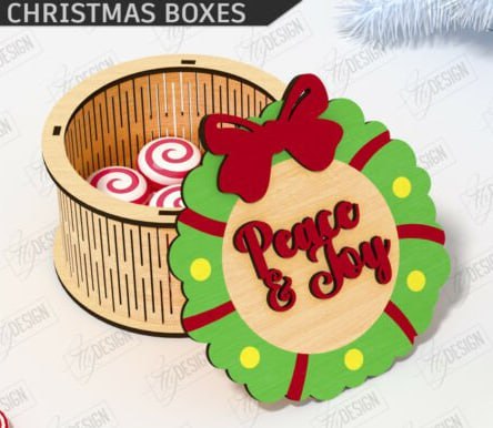 imagem do arquivo vetor para download Caixinha redonda Natalina