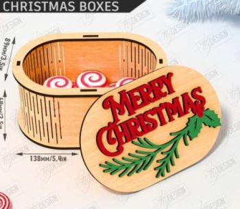 imagem do arquivo vetor para download Caixinha redonda Natalina