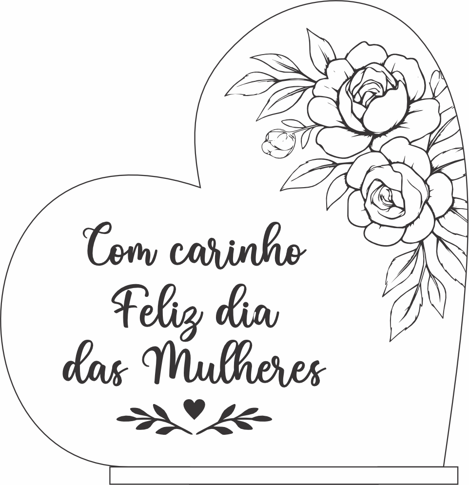 imagem do arquivo vetor para download Vetor  Dia Das Mulheres Mdf Coração Com Carinho