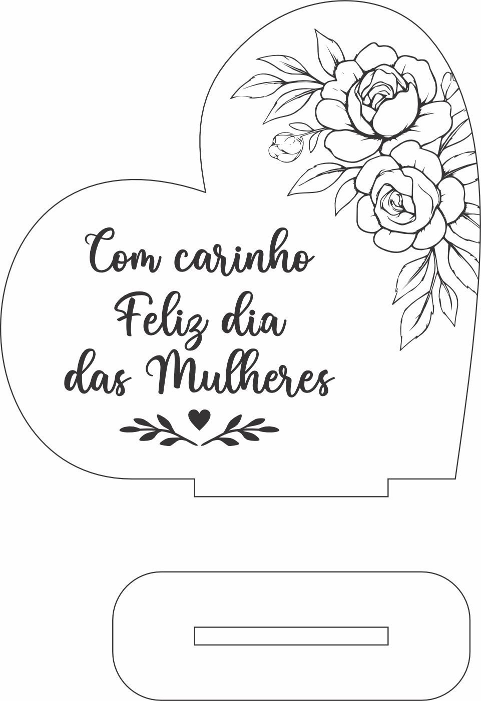 imagem do arquivo vetor para download Vetor  Dia Das Mulheres Mdf Coração Com Carinho