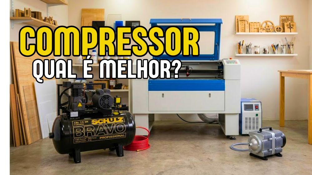 Compressor para Corte a Laser: Comparativo Industrial 150L vs Eletromagnético 135W