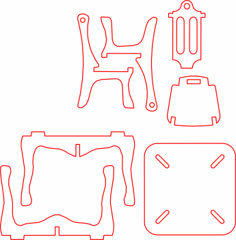 imagem do arquivo vetor para download 3D MESA E CADEIRA em miniatura 