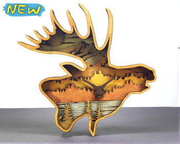 imagem do arquivo vetor para download Alce em Camadas Decorativo