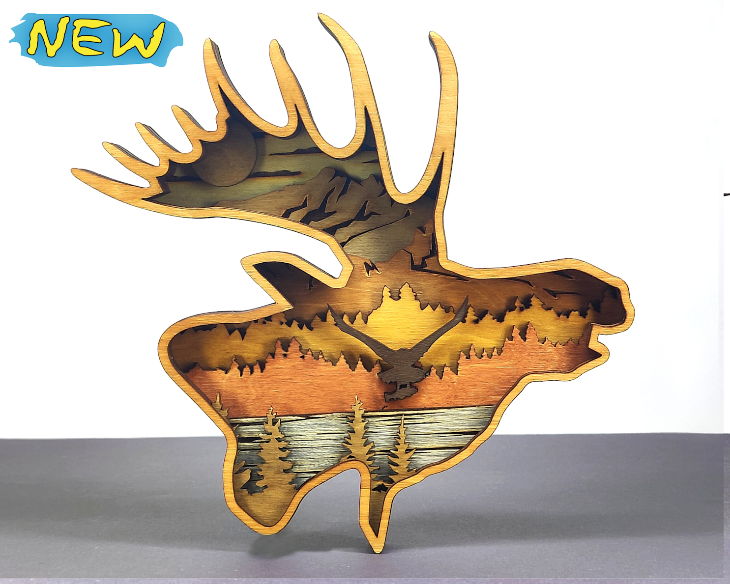 imagem do arquivo vetor para download Alce em Camadas Decorativo