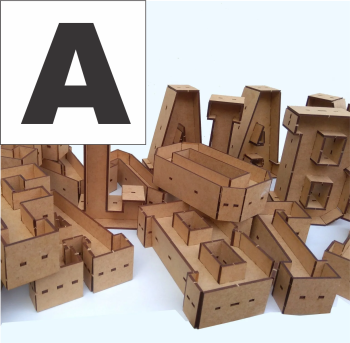 imagem do arquivo vetor para download Alfabeto em forma de caixa Letra A 30cm