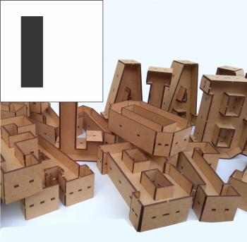 imagem do arquivo vetor para download Alfabeto em forma de caixa Letra I 30cm