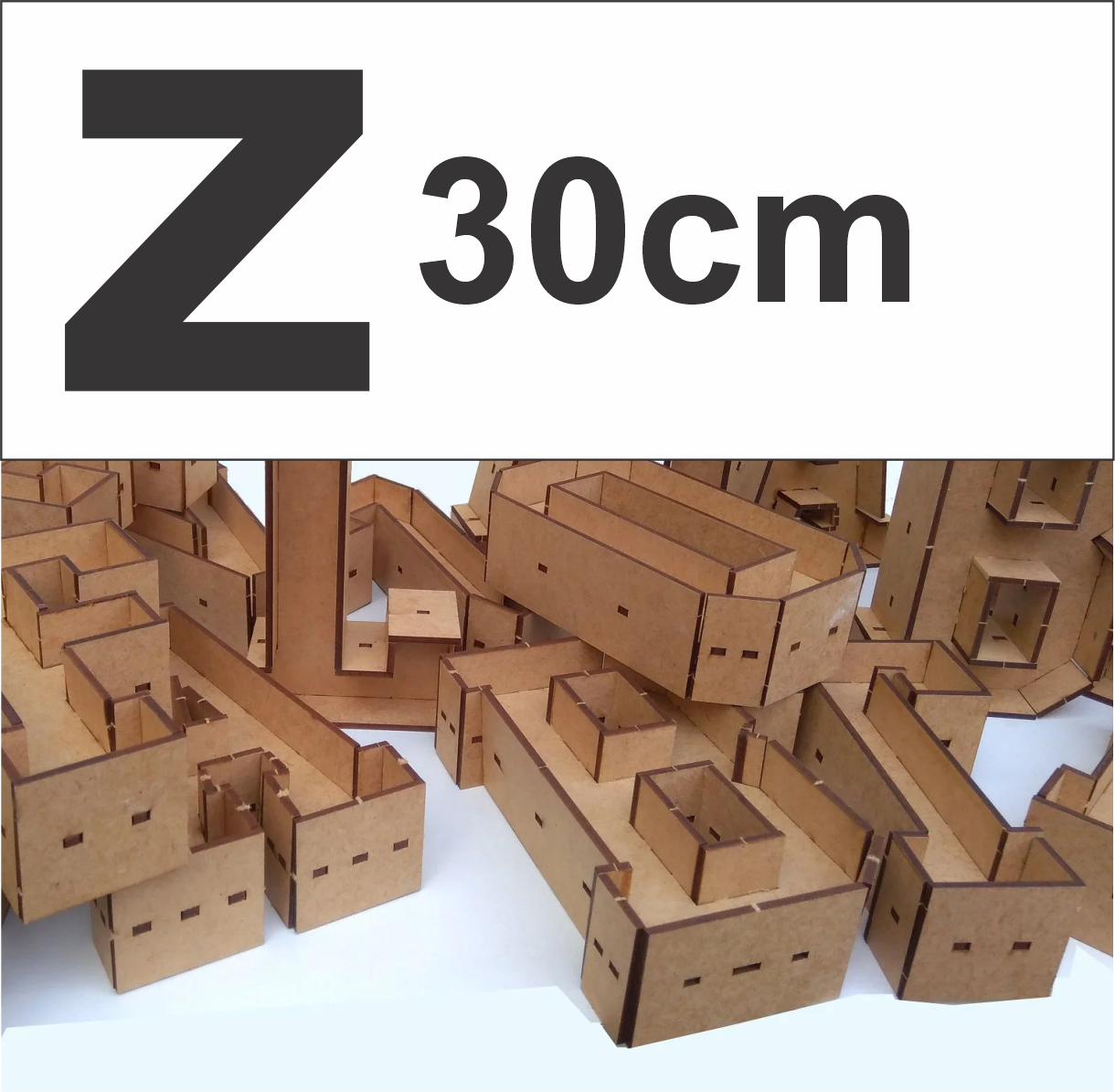 imagem do arquivo vetor para download Alfabeto em forma de caixa Letra Z 30cm