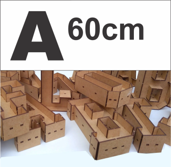 imagem do arquivo vetor para download Alfabeto em forma de caixa Letra A 60cm