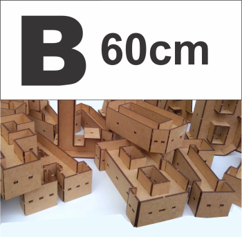 imagem do arquivo vetor para download Alfabeto em forma de caixa Letra B 60cm