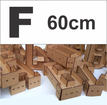 imagem do arquivo vetor para download Alfabeto em forma de caixa Letra F 60cm