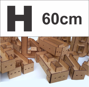 imagem do arquivo vetor para download Alfabeto em forma de caixa Letra H 60cm