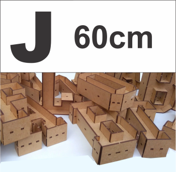 imagem do arquivo vetor para download Alfabeto em forma de caixa Letra J 60cm