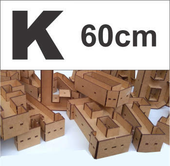 imagem do arquivo vetor para download Alfabeto em forma de caixa Letra K 60cm