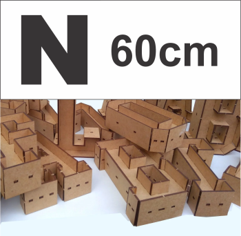 imagem do arquivo vetor para download Alfabeto em forma de caixa Letra N 60cm