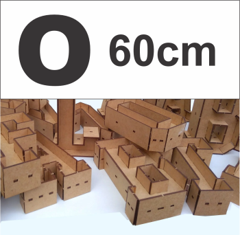imagem do arquivo vetor para download Alfabeto em forma de caixa Letra O 60cm