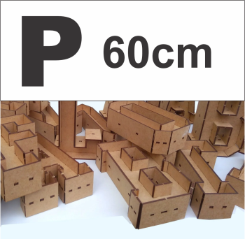 imagem do arquivo vetor para download Alfabeto em forma de caixa Letra P 60cm