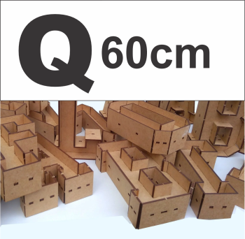 imagem do arquivo vetor para download Alfabeto em forma de caixa Letra Q 60cm