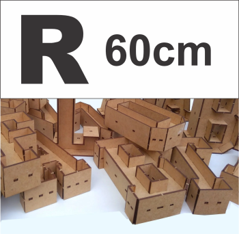 imagem do arquivo vetor para download Alfabeto em forma de caixa Letra R 60cm