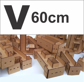 imagem do arquivo vetor para download Alfabeto em forma de caixa Letra V 60cm