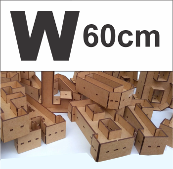imagem do arquivo vetor para download Alfabeto em forma de caixa Letra W 60cm