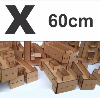 imagem do arquivo vetor para download Alfabeto em forma de caixa Letra X 60cm