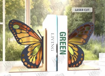 imagem do arquivo vetor para download Aparador de Livros Borboleta Estilo Vitral 3mm