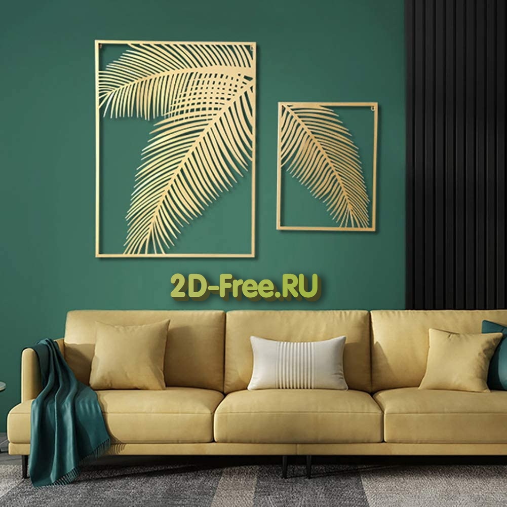 imagem do arquivo vetor para download Arte de parede Painel Palm Leaf