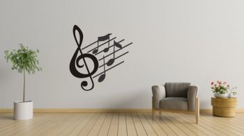 imagem do arquivo vetor para download Arte de parede de notas musicais