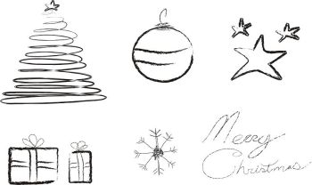 imagem do arquivo vetor para download Arte manuscrita natalina 