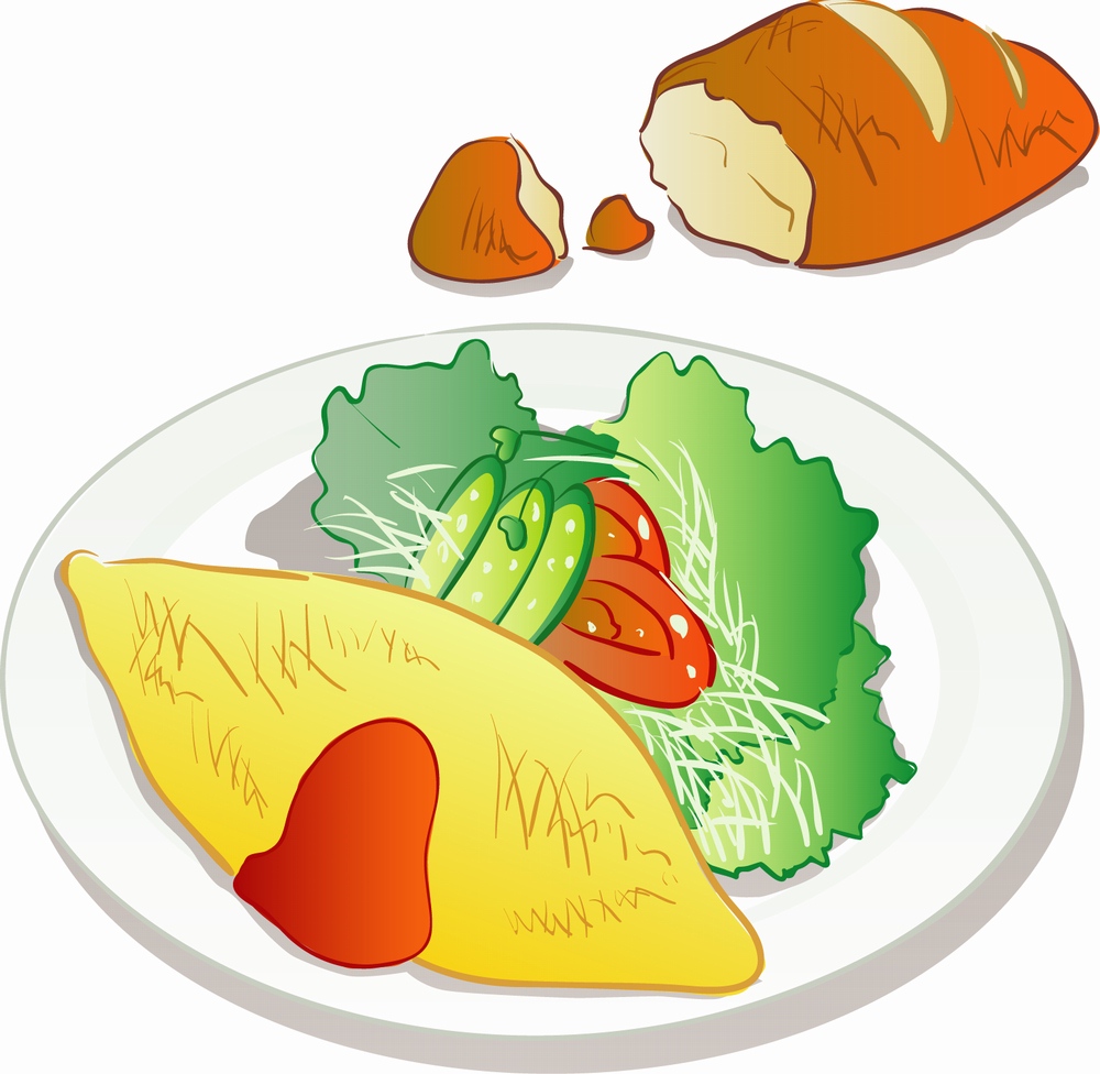 imagem do arquivo vetor para download Arte vetorial de prato de comida e pão