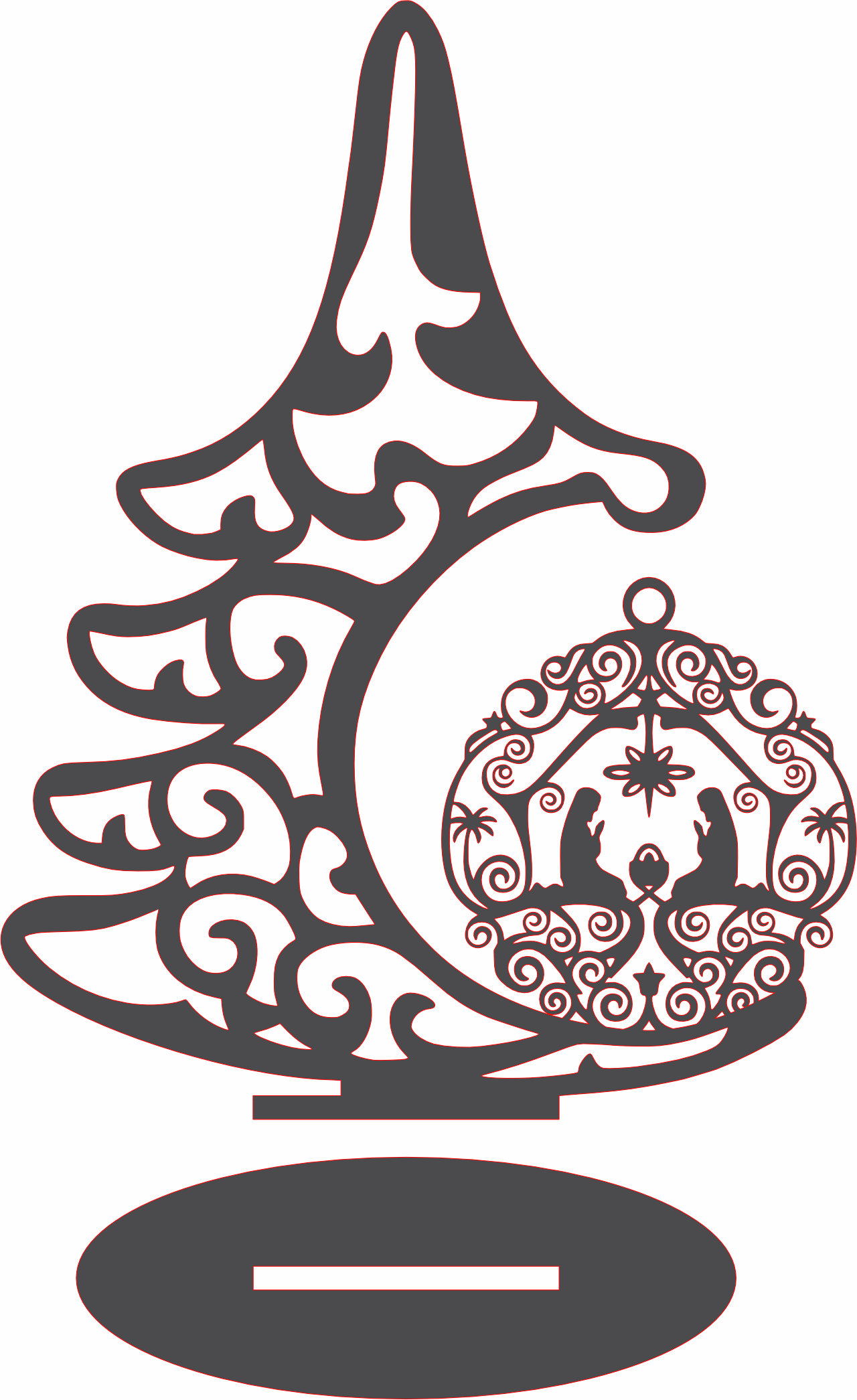 imagem do arquivo vetor para download Arvore de Natal com bola embutida.