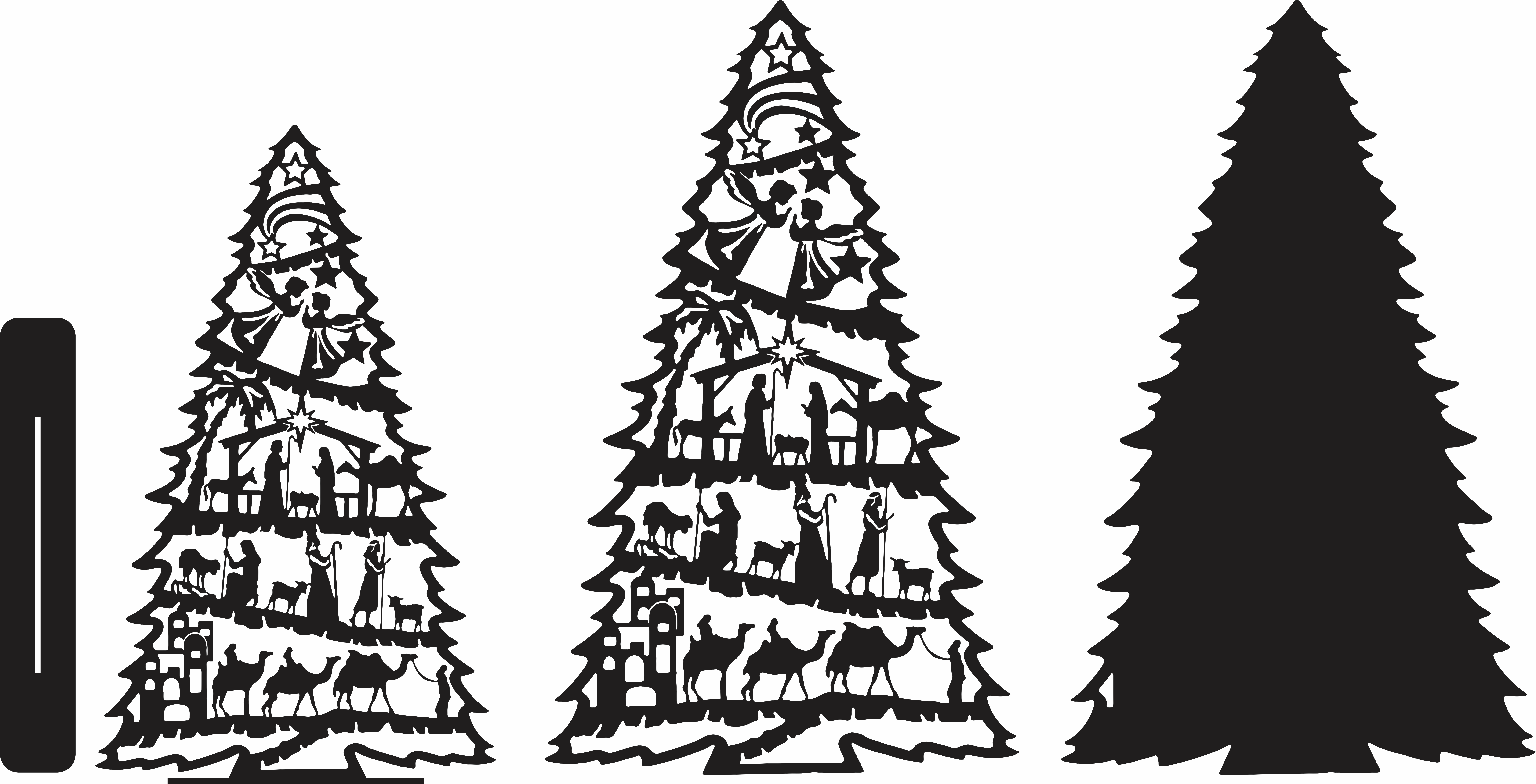 imagem do arquivo vetor para download Arvore de natal de presépio decorativo 