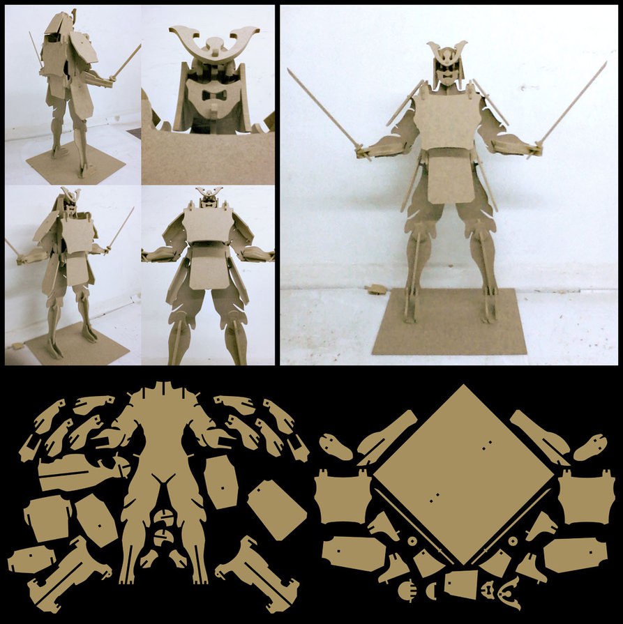 imagem do arquivo vetor para download Boneco Samurai  de corte a laser