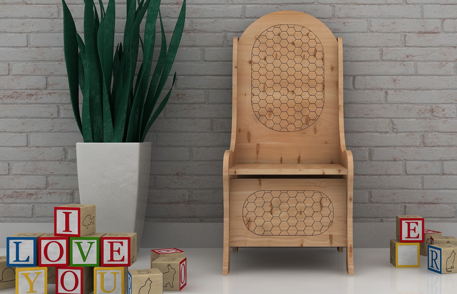 imagem do arquivo vetor para download Cadeira em miniatura 3D