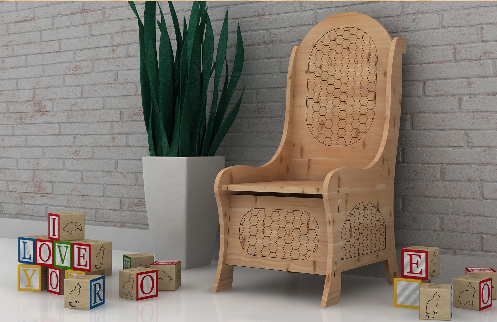 imagem do arquivo vetor para download Cadeira em miniatura 3D