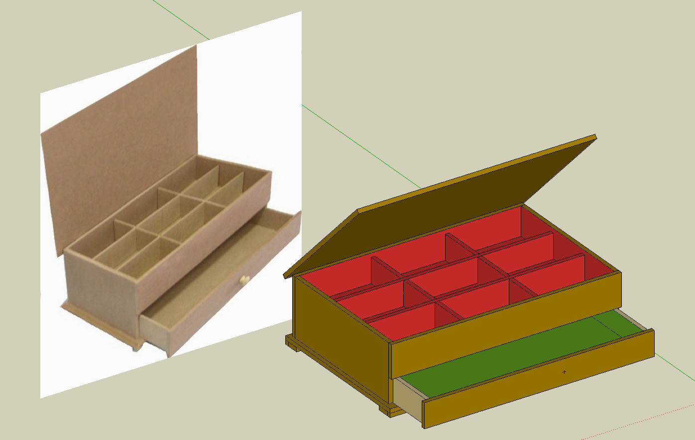 imagem do arquivo vetor para download Caixa 9 compartimentos mais gavetinha