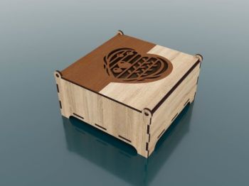 imagem do arquivo vetor para download Caixa Decorativa Cortada a Laser com Tampa