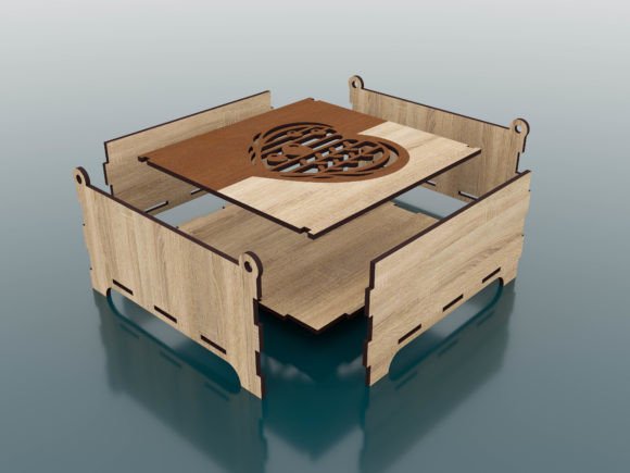 imagem do arquivo vetor para download Caixa Decorativa Cortada a Laser com Tampa