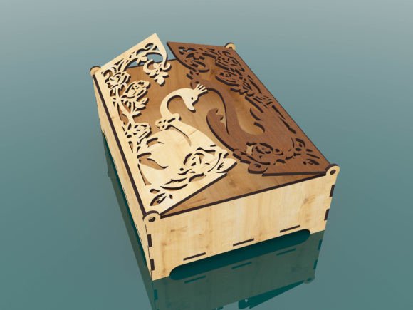 imagem do arquivo vetor para download Caixa Decorativa de Cisne