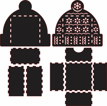 imagem do arquivo vetor para download Caixa Natalina em forma de Gorro