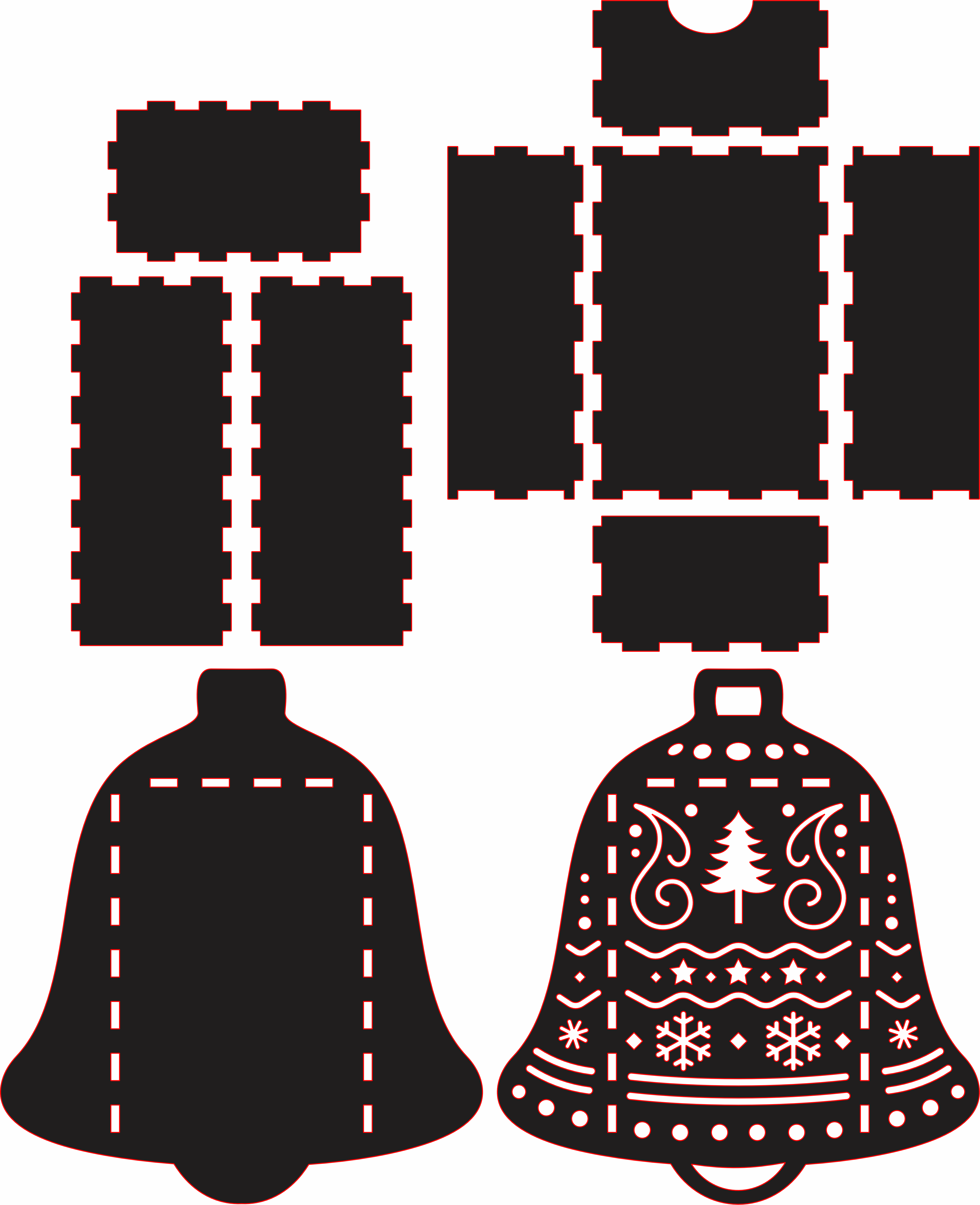 imagem do arquivo vetor para download Caixa Natalina em forma de Sino