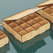 imagem do arquivo vetor para download Caixa com 16 Compartimentos Modelo M