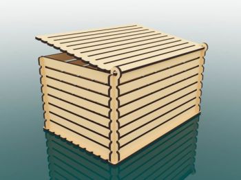 imagem do arquivo vetor para download Caixa com Tampa Cortada a Laser para presentes