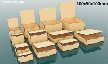 imagem do arquivo vetor para download Caixa com com tampa articulada 100x50x100mm