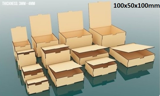 imagem do arquivo vetor para download Caixa com com tampa articulada 100x50x100mm