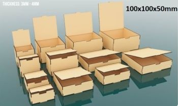 imagem do arquivo vetor para download Caixa com com tampa articulada 100x100x50mm