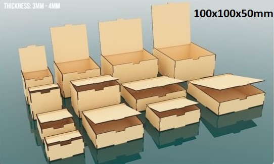 imagem do arquivo vetor para download Caixa com com tampa articulada 100x100x50mm