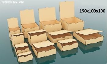 imagem do arquivo vetor para download Caixa com com tampa articulada 150x100x100mm