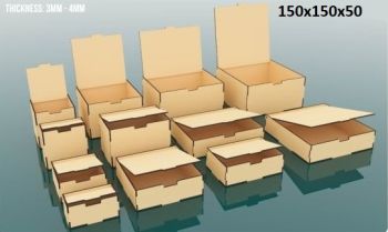 imagem do arquivo vetor para download Caixa com com tampa articulada 150x150x50mm